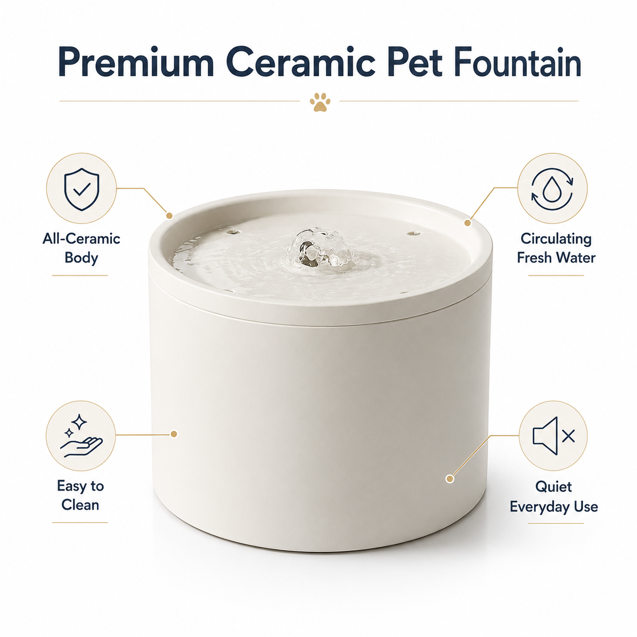 PetGo fountain filter tray, easy to open and replace, includes four filters
