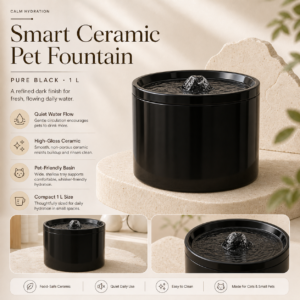Ceramic Fountain · Pure Black